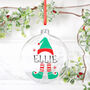 Personalised Elf Flat Christmas Tree Bauble, thumbnail 2 of 5