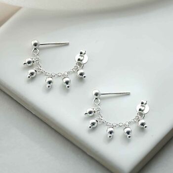 Sterling Silver Hanging Lanterns Chain Studs, 2 of 8