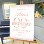 90th Birthday Rose Gold Welcome Sign, thumbnail 1 of 6