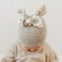 Flower Bunny Baby Hat In Oatmeal, thumbnail 1 of 2