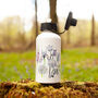 Inky Wildflower Metal Water Bottle With Personalisation, thumbnail 5 of 12