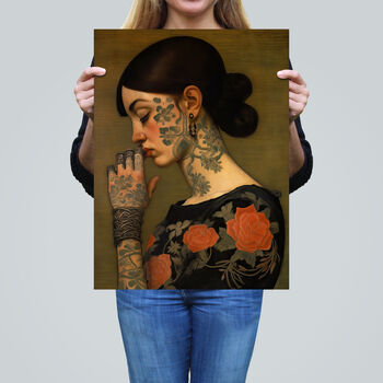 Dare To Be Different Tattooed Female Wall Art Print, 2 of 6