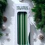 Green Glitter And White Pinstriped Candles, thumbnail 4 of 4