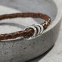 Men's Personalised Fine Leather Message Bracelet, thumbnail 5 of 8