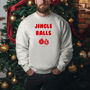 Jingle Balls Christmas Jumper In Dark Heather, thumbnail 7 of 12