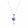 April Birthstone Pendant Necklace. Sterling Silver And Real Flowers, thumbnail 6 of 12