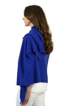 Royal Blue 100% Cashmere Travel Wrap Shawl Gift Boxed, 3 of 9