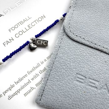 Chelsea Cfc Bead Bracelet With Heart Charm, 3 of 6