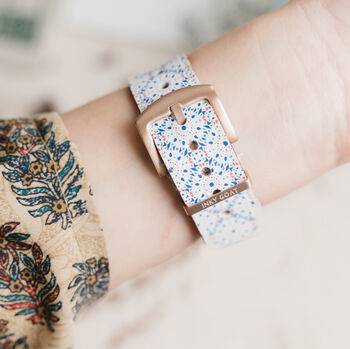 'Mosaic' Leather Smartwatch Strap; Handmade Watch Band, 2 of 8