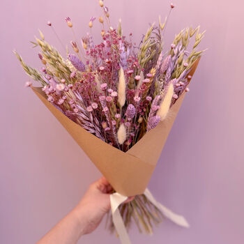 Purple Dried Wildflower Bouquet, 6 of 8
