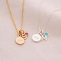 Delicate Charm, Letter And Micro Birthstone Necklace, thumbnail 3 of 12