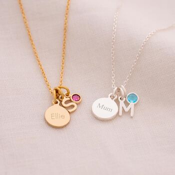 Delicate Charm, Letter And Micro Birthstone Necklace, 3 of 12
