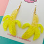 Split Banana Glitter Earrings, thumbnail 3 of 3