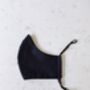 Reusable Washable Black Cotton Lined Face Mask, thumbnail 2 of 4