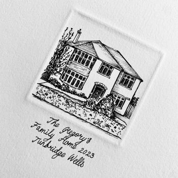 Miniature Personalised House Original Illustration, 3 of 5