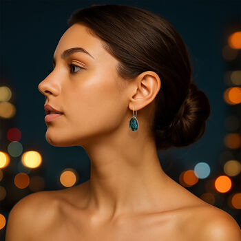 Large Gold Plated Labradorite Drop Earrings, 3 of 6