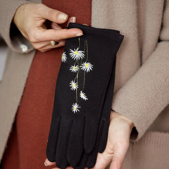 Embroidered Daisy Flower Ladies Gloves, 4 of 10