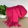 Super Soft Chunky Tassel Scarf In Hot Pink, thumbnail 1 of 3