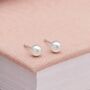 5mm Sterling Silver Pearl Stud Earrings, thumbnail 2 of 7