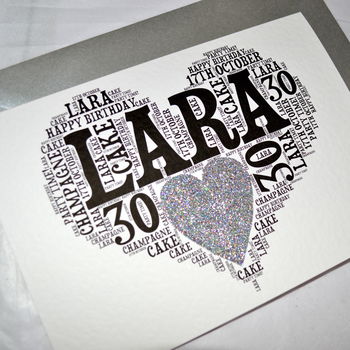 Personalised 30th Birthday Sparkle Card, 7 of 8