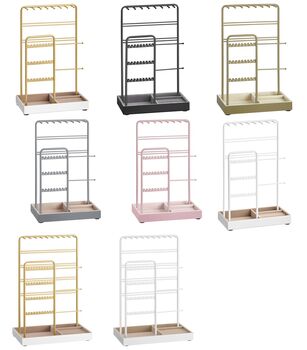 Metal Jewellery Stand Velvet Tray Organiser, 6 of 6