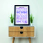 Personalised 'Favourite Things' Framed Print: Purples, thumbnail 3 of 6