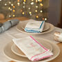 Personalised Embroidered Friendsmas Napkins With Ricrac, thumbnail 1 of 8