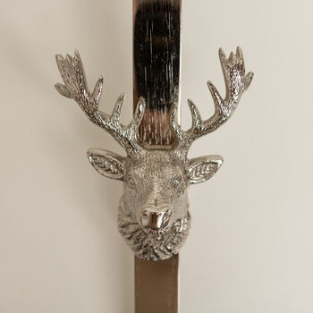Highland Stag Chrome Silver Finish Wreath Hanger, 7 of 8