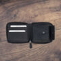 Men's Black Leather Wallet Zip Around Rugged Black Leather Rfid Protected, thumbnail 4 of 7