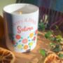 'Merry And Bright' Personalised Citrus Garland Ceramic Jar Candle, thumbnail 3 of 7