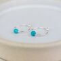 Sterling Silver Charm Hoops With Turquoise Bead, thumbnail 1 of 4