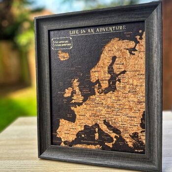 Europe Push Pin Map Europe Cork Board Travel Gift Desk Size, 6 of 8