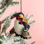 Personalised Felt Penguin And Baby Tree Decoration, thumbnail 2 of 5