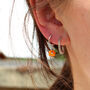 Daisy Beaded Earrings On Sterling Silver Hoops, thumbnail 2 of 11