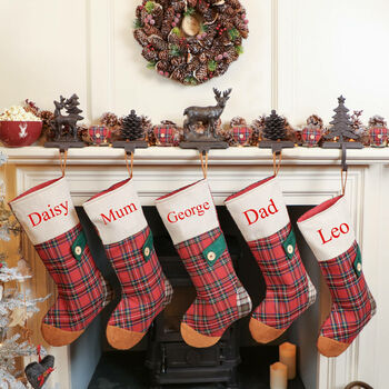 Personalised Tartan Patchwork Christmas Stocking, 7 of 8