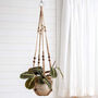 Jute Rope Hanging Planter With Beads 89cm, thumbnail 1 of 4