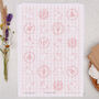 Pink Gingham Floral Rabbit Circle Sticker Sheet, thumbnail 1 of 2