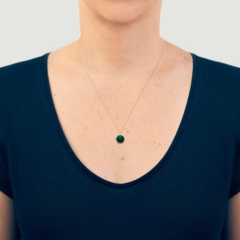 Sterling Silver Minimalist Pendant Chain In Green, 2 of 2