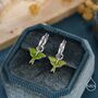 Sterling Silver Lunar Moth Enamel Huggie Hoop Earrings, thumbnail 1 of 10