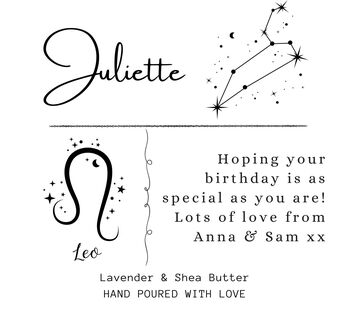 Zodiac Personalised Birthday Scented Candle, Constellation Star Sign Gift, 8 of 9