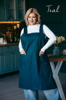 Personalised Cotton Pinafore Apron For Women, 10 of 12