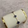 18k Gold Plated Navy Blue Clover Bracelet, thumbnail 3 of 7