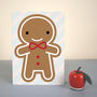 Cookie Cute Kawaii Gingerbread Man Card, thumbnail 3 of 5