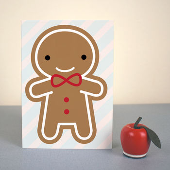 Cookie Cute Kawaii Gingerbread Man Card, 3 of 5