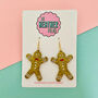 Gingerbread Glitter Christmas Earrings *More Colours Available*, thumbnail 2 of 2