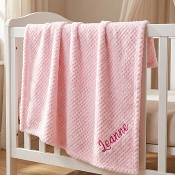 Personalised Blue Honeycomb Baby Blanket, 7 of 12