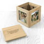 Personalised Oak Friends Photo Cube Keepsake Box, thumbnail 2 of 3