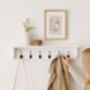 All White Coat Rack With Shelf 10cm Deep, White Shelf With Hooks, Black Hooks, Silver Hooks, Bronze, Copper, Chrome Hooks, Brass Hooks, thumbnail 2 of 10