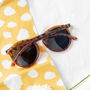 Matte Tortoise Shell Classic Round Sunglasses, thumbnail 2 of 4