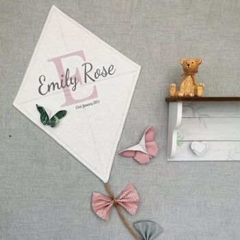 Pink Grey White Nursery Decor, Personalised Gift Baby, 6 of 12